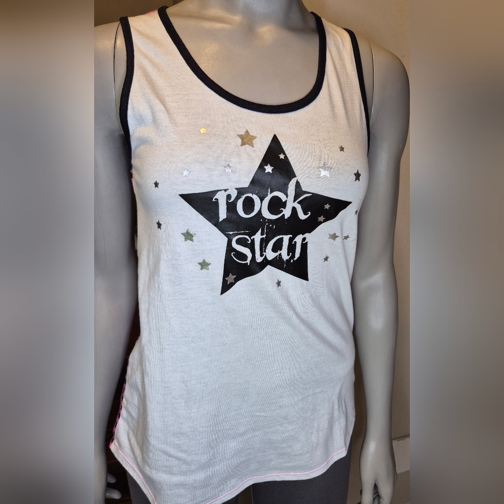 Rock Star Tank Top - White and Black